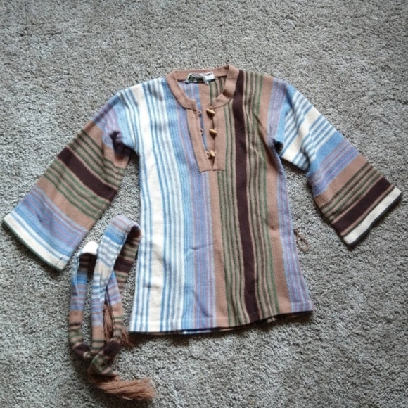 STRIPED TUNIC SWEATER 1970's 70's xxs xs - Picture 8 of 10